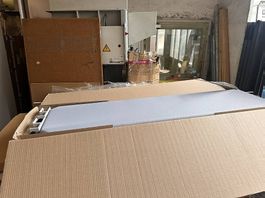 neuer Tischtrennwand lichtgrau inkl Halter 160x40cm