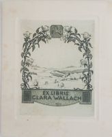 ex libris  Original Radierung Th. Schück Clara Wallach