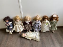 7 schöne Porzellan Sammler-Puppen, THE PROMENADE COLLECTION