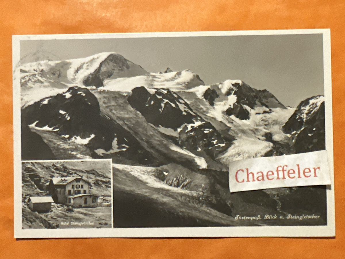 Ansichtskarten: 1923 Sustpass. Blick an Steingletscher  – Gebraucht aus Zürich von Chaeffeler