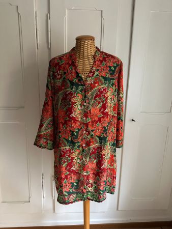 BOLD & BEAUTIFUL - Seide Longbluse bunt gemustert L