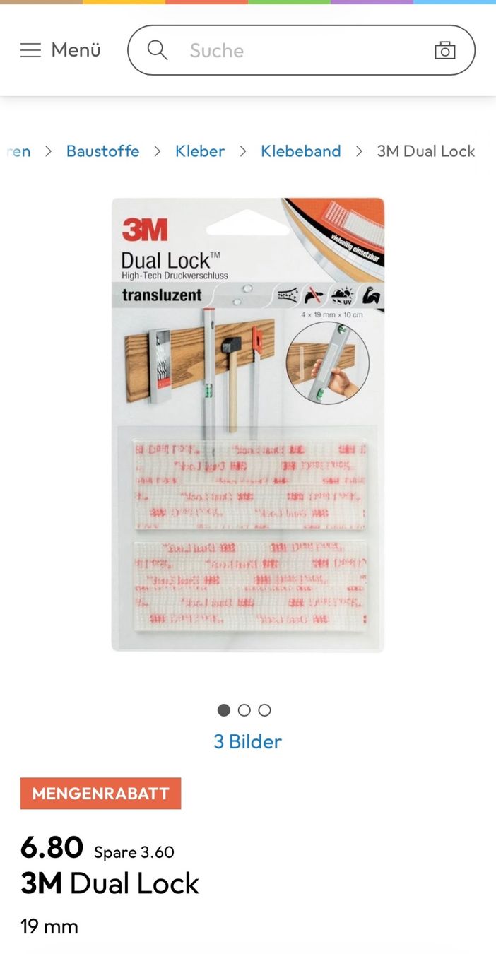 3M Altro materiale per ufficio: 3M Dual Lock Hackenband Klett Scotch 72 Stück – Nuovo (secondo la descrizione) da Hittnau venduto da Oracel