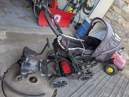 Kinderwagen mit Fillikid Mitfahrbrett gebraucht schwarz