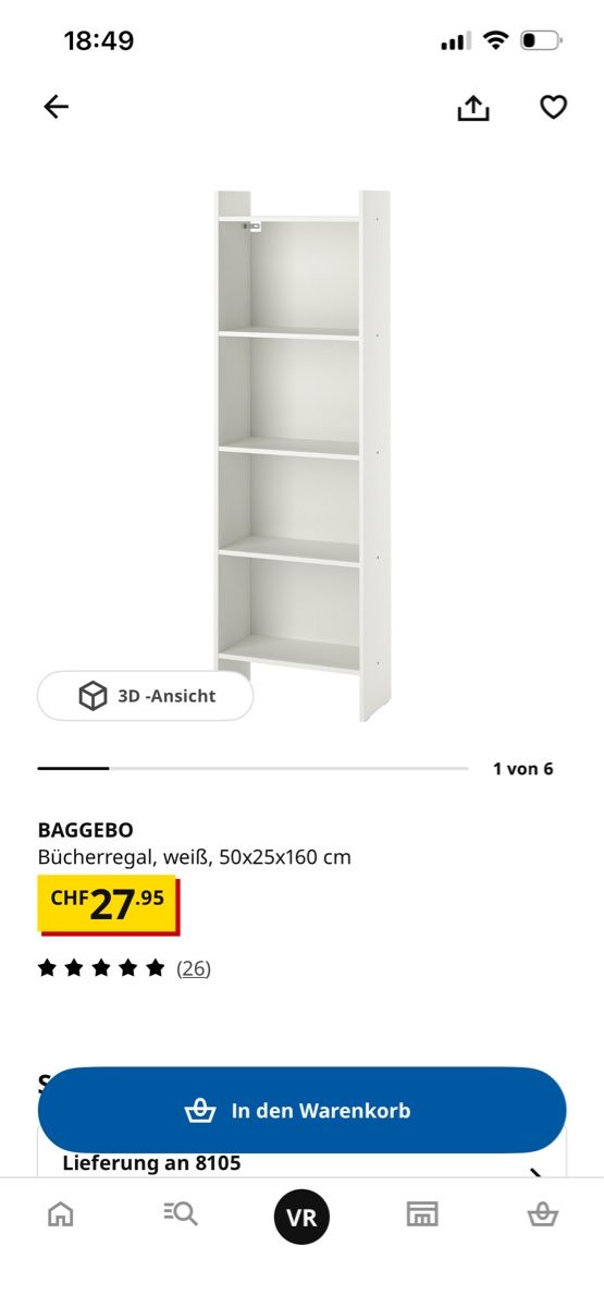 Ikea Regale: Bücherregal BAGGEBO IKEA – Gebraucht aus Regensdorf von vru_8ntl
