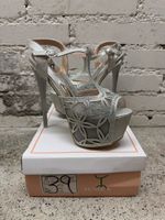 High Heels Silver Rhinestones Size 39 New Boxed