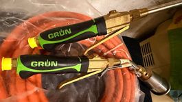 GRÜN Dachdeckerbrenner Set mit Schlauch – 2 Brenner
