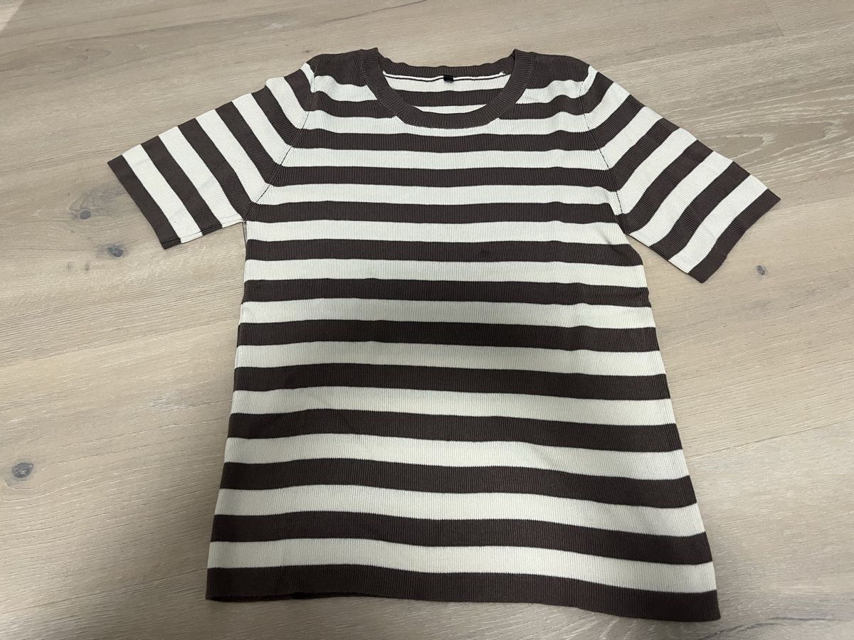 T-shirt: Strickshirt gestreift taupe creme M neu – Nuovo (secondo la descrizione) da Birrwil venduto da vanyboo