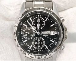 Seiko Chronograph 100M Herren-Uhr 7T92-0DW0 Black Dial