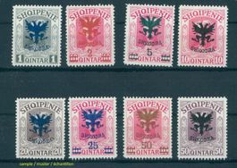 ALBANIEN, AUFDRUCKAUSG. 1920, 1 Q. BIS 50 Q. (OHNE 25 Q.) **