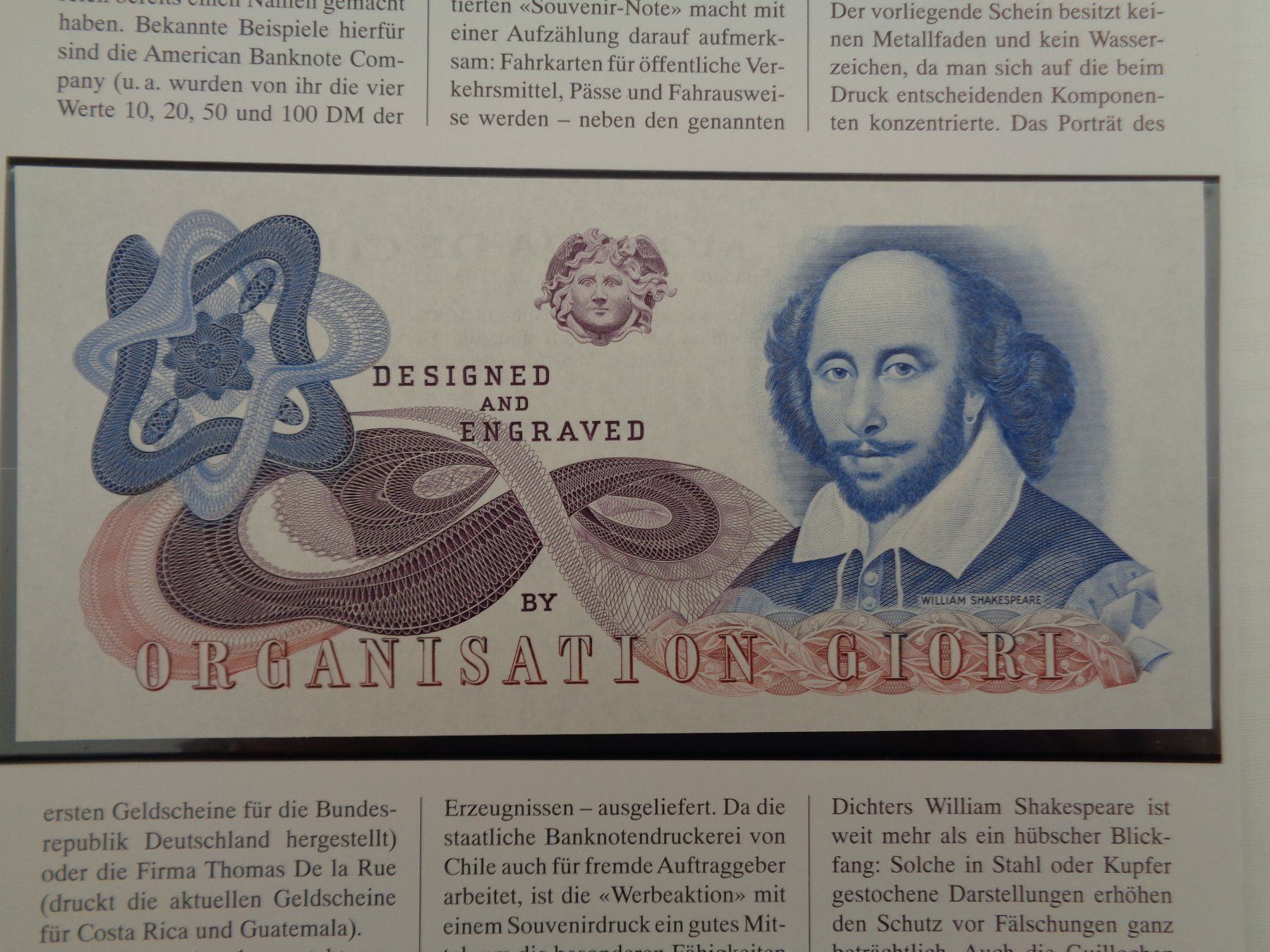 Billets de banque: Notenbrief-William Shakespeare Giori – Neuf (Voir description) à Chur par omonia 1