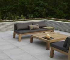 Sofa Lounge Couch Loungesofa Teak Holz Polstermöbel Kanapee