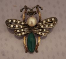 Traumhafte Antike INSEKTEN BROSCHE IN.ECHT SILBER