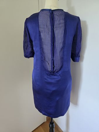 Rodebjer Seidenkleid Minikleid Gr S – Royalblau Satin Sheer 