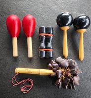 Maracas, Soft Shaker und Afrikanischer Rasselstab