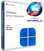 Windows Server 2025 Datacenter 64 CPU-Kerne und 50 CALs