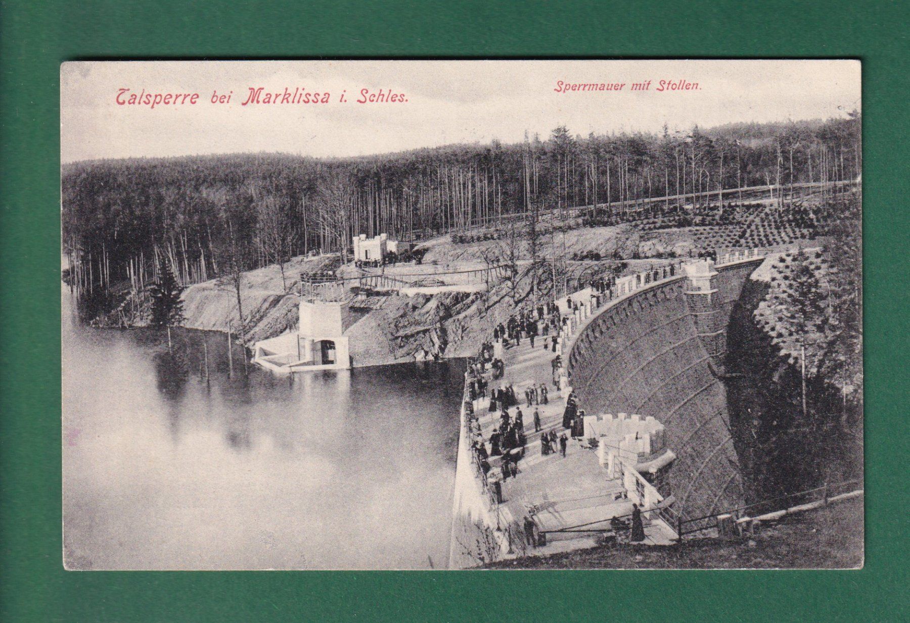 Cartoline postali: Polen - Talsperre bei MARKLISSA - Sperrmauer mit Stollen – Usato da Pully venduto da nicecards-shop