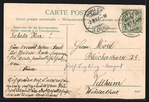 Cartoline postali: AK Wohlen /AG, Teilansicht mit Oberdorf – Usato da Berlin venduto da bartko-reher 1