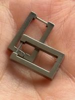 Luxus Elegante Creolen Edelstahl Ohrstecker Farbe Silber