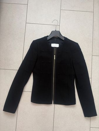 Hugo Boss Jacke/Blazer Gr. 36 Schwarz Strukturstoff mit Reis