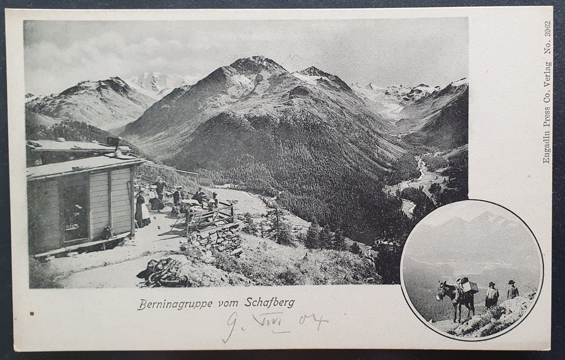 Cartoline postali: Berninagruppe mit Schafberg 1904 – Usato da Kreuzlingen venduto da Rschweiz1