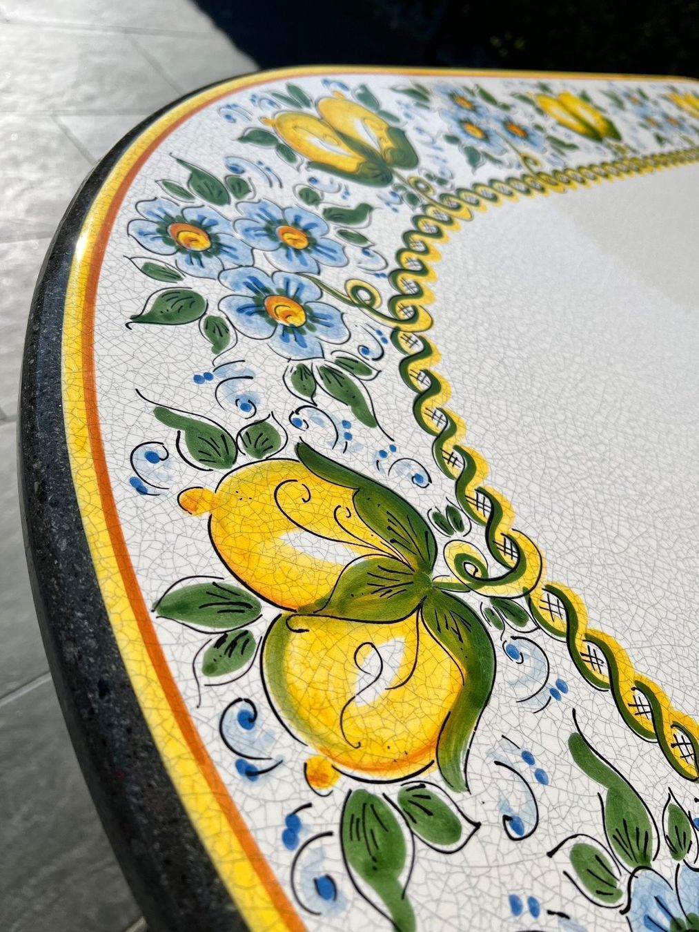 Tische: Lava Tisch oval mit Zitronen & Blumen – Neu (gemäss Beschreibung) aus Höri von ArtelavicaGmbH 3