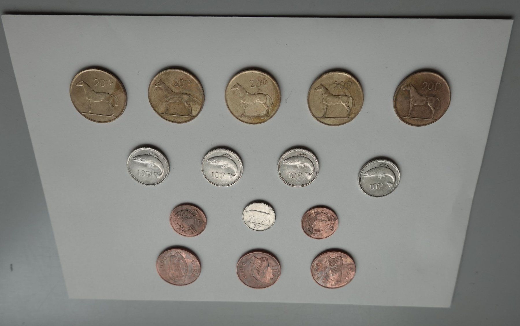 Tutti le monete: Set: 14 Irische Münzen, um 1990 – Usato da Dielsdorf venduto da bonambler
