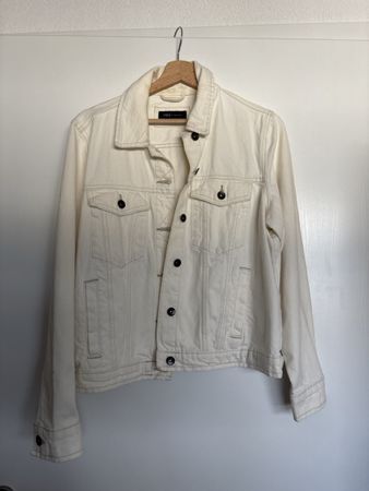 Veste en jean blanc femme taille M bon état