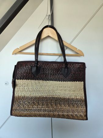 Rattan Korbtasche in beige-braun
