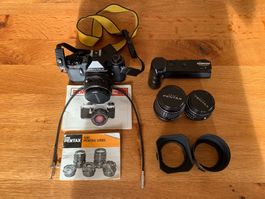 Pentax ME Super Analog mit 3 Objektive und Winder