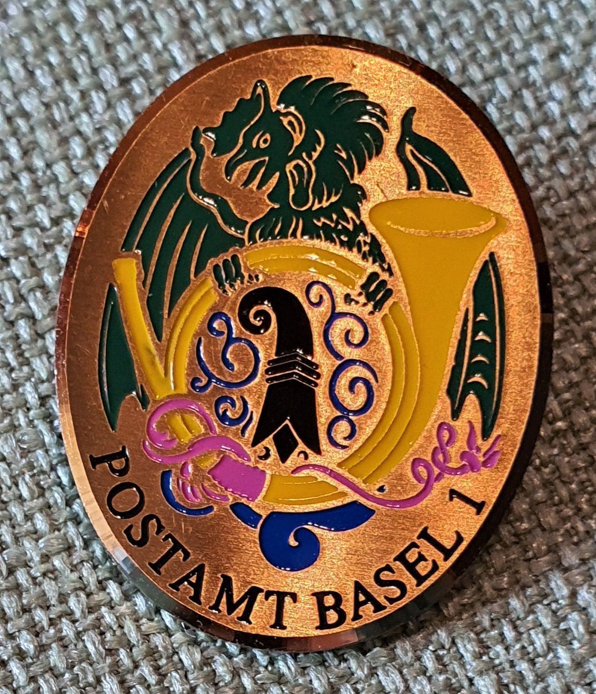 Saurer Plaketten & Abzeichen: C876 - Pin PTT Hauptpost Postamt Basel 1 – Gebraucht aus Reinach BL von Boston-Verkauf 1