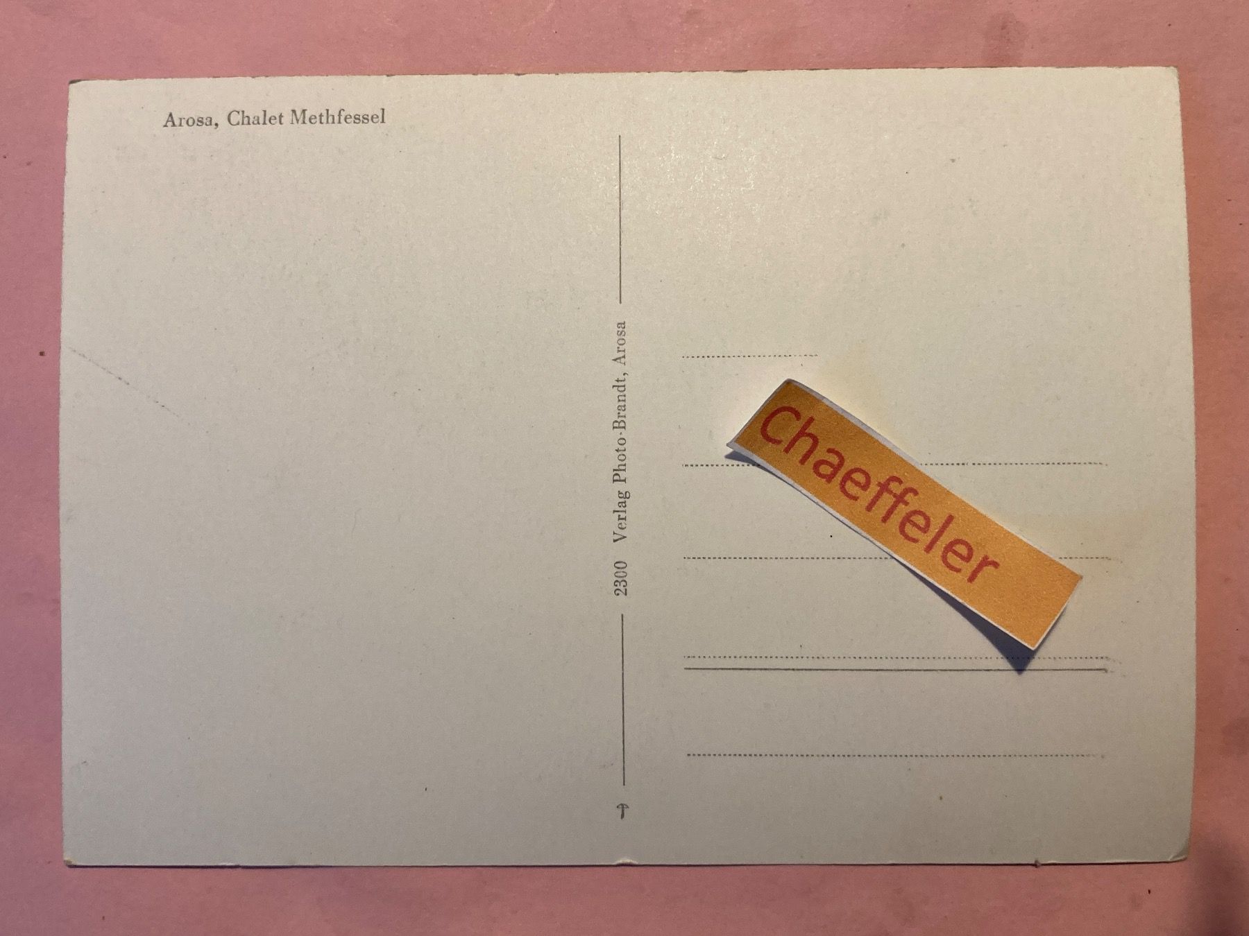 Cartes postales: Arosa, Chalet Methfessel – D'occasion à Zürich par Chaeffeler 1