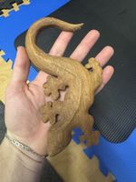Handmade Wooden Gecko Lizard Figurine Decor