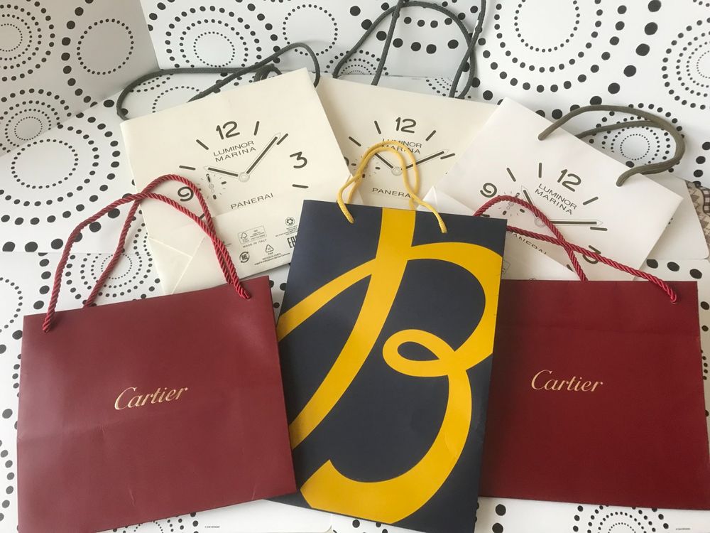 CARTIER BREITLING PANERAI 6x PAPER BAGS TASCHEN SAC