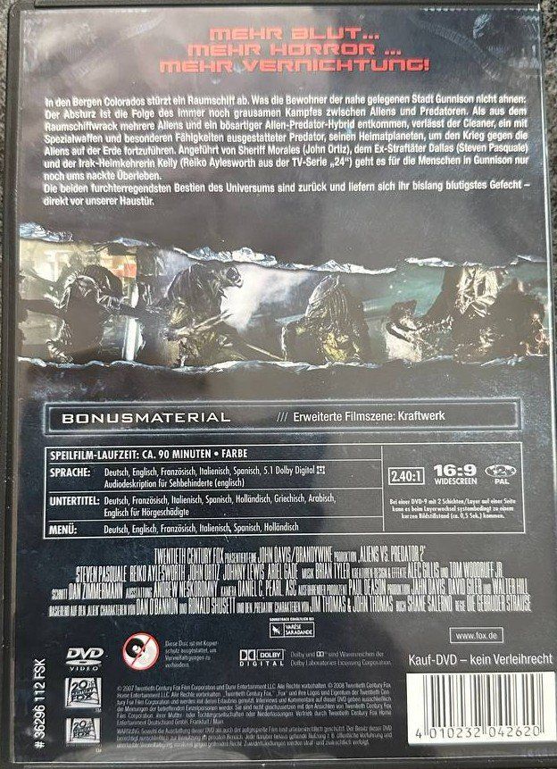 Tutti i DVDs: Alien vs. Predator 1+2 DVDs, Top Zustand – Usato da Beringen venduto da Mantafisch1 3