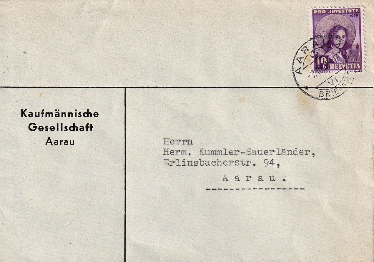 Alle Briefmarken: 1938 Pro Juventute J86 auf Brief – Gebraucht aus Arlesheim von gaugi43
