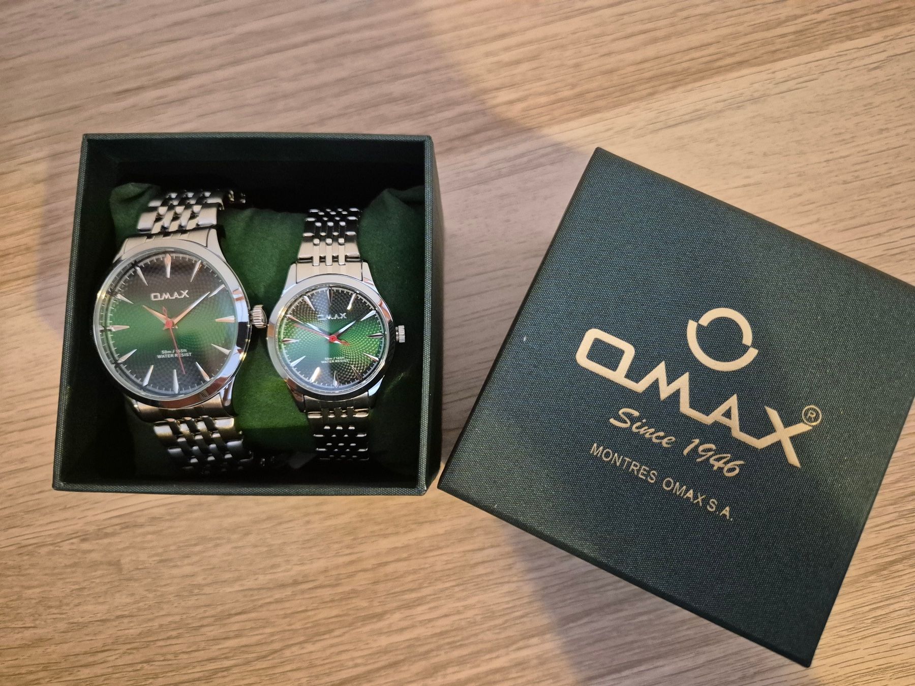 Uhren: OMAX Partneruhrenset silber / grün – Neu und originalverpackt aus Zürich von zah_967f 1
