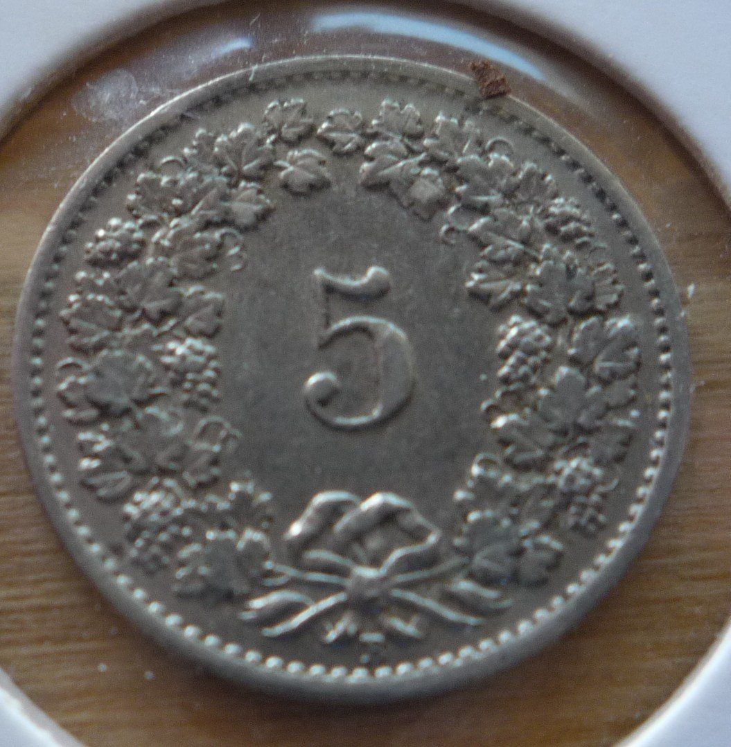 Alle Münzen: 5 Rappen 1938 – Gebraucht aus Rieden SG von Brockehuesli 1