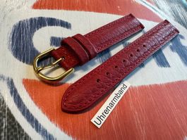 16mm Lederarmband rot! mit Dornschliesse, Uhrenband