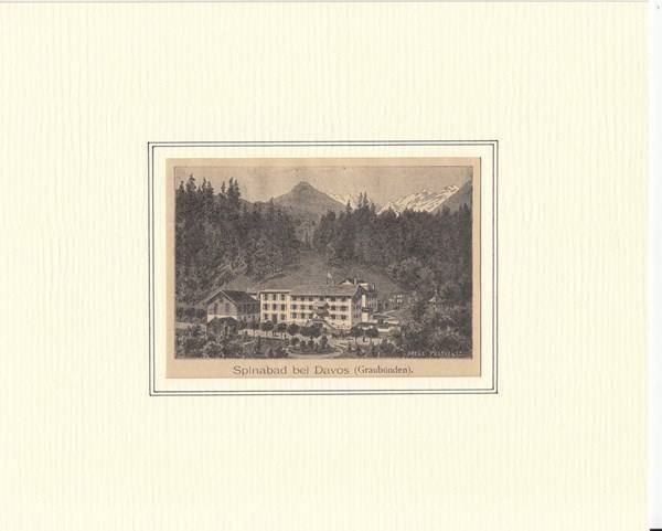 Incisioni: SPINABAD BEI DAVOS, HOLZSTICH 1892 – Antico da Grüningen venduto da Kartensammler 1