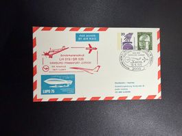 Lufthansa/Swissair Sonderflugbrief Hamburg-Zürich 1975