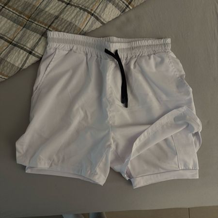 Weisse Gym Fitness Shorts Grösse L