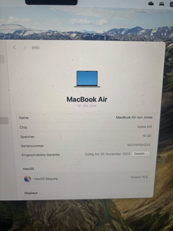 Apple Notebook: Apple MacBook Air M3 - Top Zustand – Usato da Baden venduto da elmo46 5