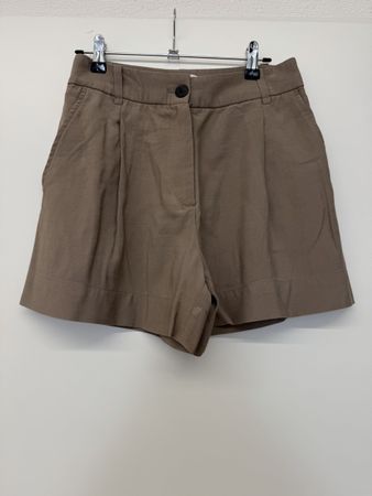 Damen Shorts in Beige/Hellbraun mit Bundfalten
