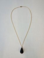 Vintage Anhänger mit Kette Modeschmuck Gold 60er 70er