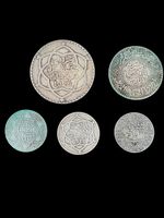 5 alten marokkanischen Silber Münzen 1903  1911  1913  1921