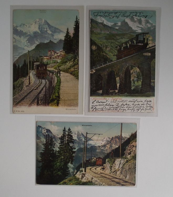 ab 1909 Mürrenbahn, drei spezielle Ansichtskarten (Gebraucht) in Kriens ...