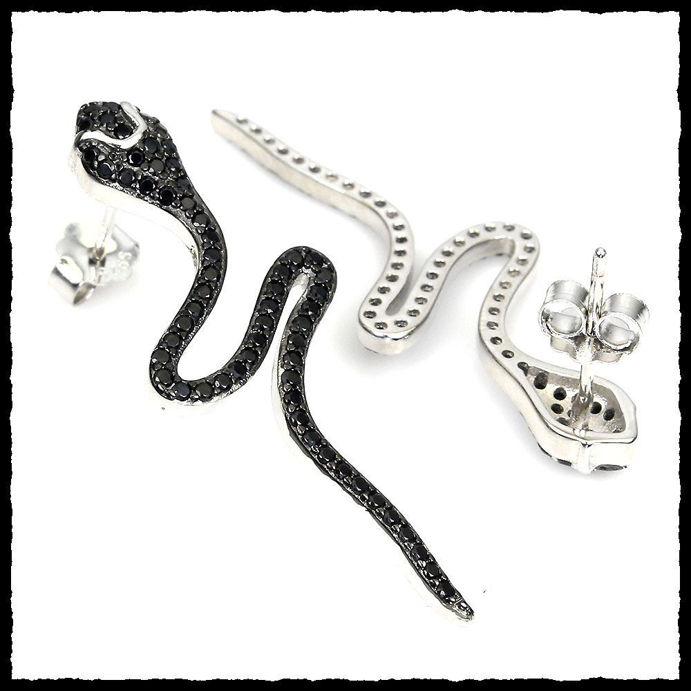 Ohrringe & -stecker: Black Spinell Schlangen Ohrhänger 925 Silber – Neu und originalverpackt aus Oberglatt ZH von Goldfee1 2