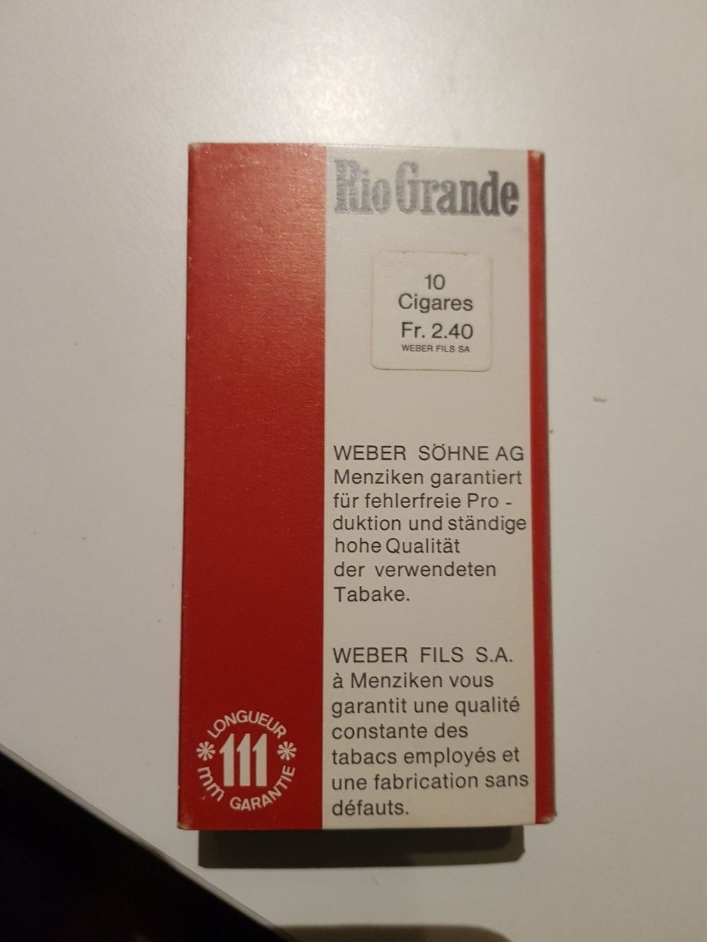 Dosen: Rio Grande - Vintage Karton Zigarren Box Schatulle Dose – Gebraucht aus Walterswil BE von Lonitti 1