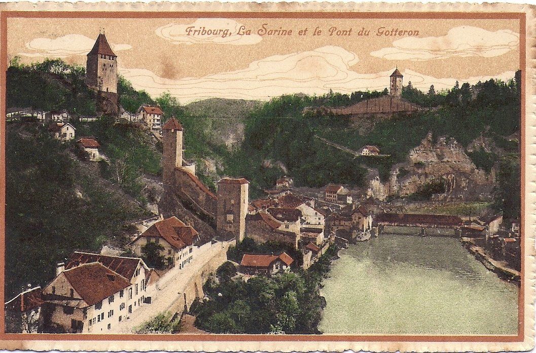 Ansichtskarten: FRIBOURG, la vieille ville – Gebraucht aus Les Verrières von Scampi0