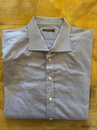 Chemise à carreaux bleus et blancs homme CAMICISSIMA